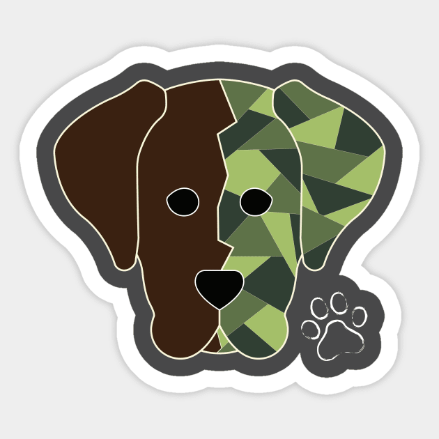 Geometric Chocolate Lab Sticker by Kali Farnsworth